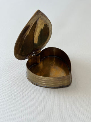 Vintage brass heart trinket box RSV