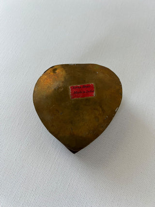 Vintage brass heart trinket box RSV