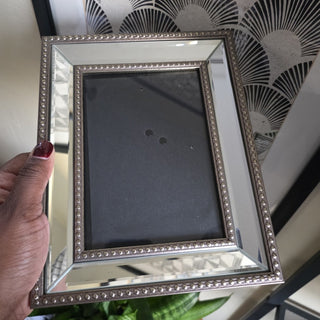 SALE - Silver Mirrored Beveled Picture Frame 5x7