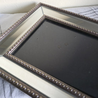 SALE - Silver Mirrored Beveled Picture Frame 5x7