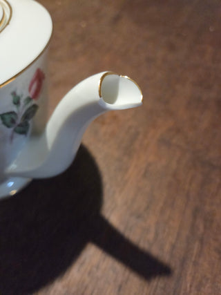 Vtg Noritake Linda Rose Teapot- Chip on Spout- RSV