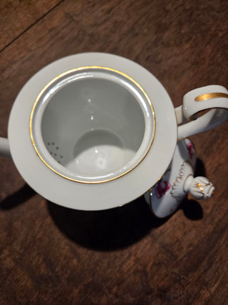 Vtg Noritake Linda Rose Teapot- Chip on Spout- RSV