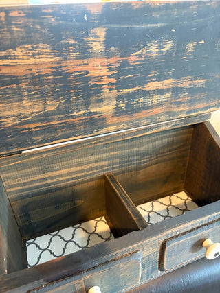 Wooden 2-compartment box - handmade "Farm Fresh milk" 13" longRCD|108193