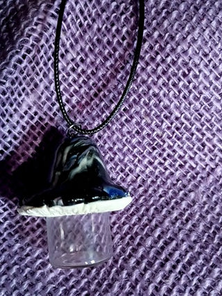 Mushroom Glass bottle necklace