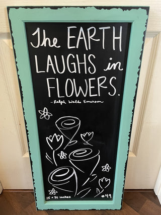 Chalkboard Turquoise Frame 15x31in MTS|60526
