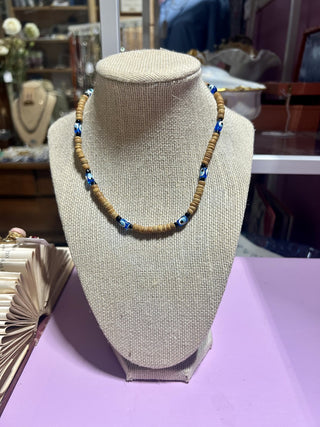 Y2K Wood and Eye Necklace|103334
