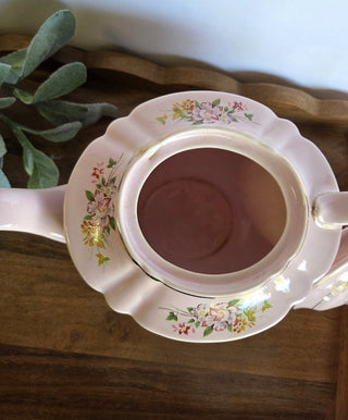 Vtg Pink Sadler Floral Teapot "rare"- RSV