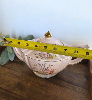 Vtg Pink Sadler Floral Teapot "rare"- RSV