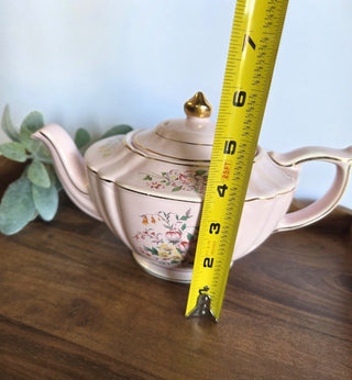Vtg Pink Sadler Floral Teapot "rare"- RSV