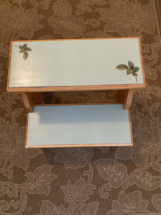 Vtg Solid maple embellished stepstool-RCD