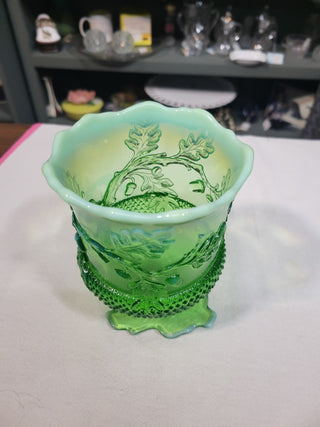 Moser Ohio Acorn Green Opalescent Goblet RCD|82083