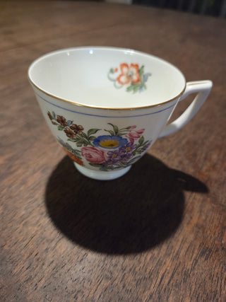Vtg Mintons England Floral Teacup, 4"