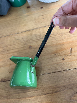 Green enamel Mini butter /milk warmer MTS