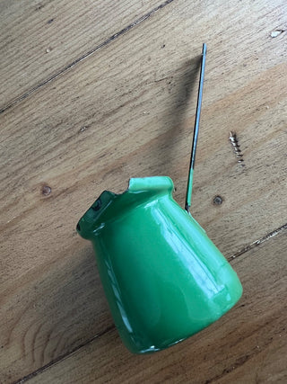 Green enamel Mini butter /milk warmer MTS