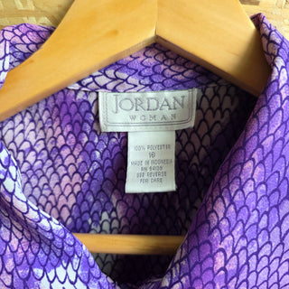 Vintage Purple Snakeskin Button Up Blouse (18W)