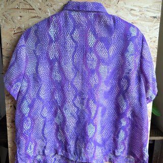 Vintage Purple Snakeskin Button Up Blouse (18W)