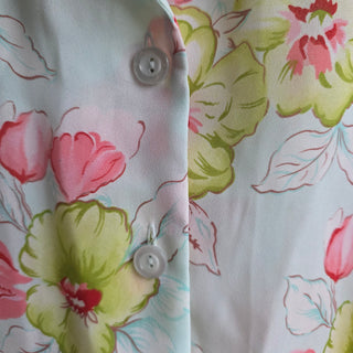 Vintage Light Blue Floral Button Up Blouse (18W)
