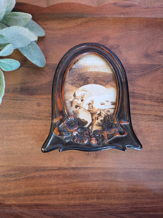 Vtg Faux Wood Bakelite Art Nouveau Style Picture Frame