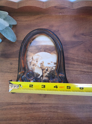 Vtg Faux Wood Bakelite Art Nouveau Style Picture Frame