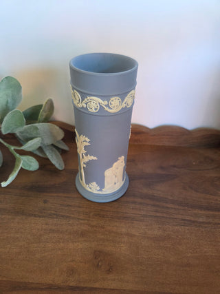 Wedgwood Blue Jasperware NeoClassical Spill Vase 6.5"