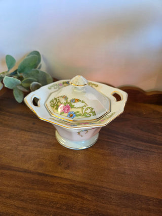 Vtg Covered Sugar Bowl by P.T. Tirschenreuth "Fairmont"