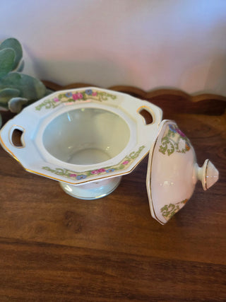 Vtg Covered Sugar Bowl by P.T. Tirschenreuth "Fairmont"