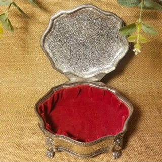 Vtg Silver-Plated British Jewelry Box