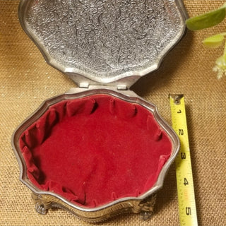 Vtg Silver-Plated British Jewelry Box
