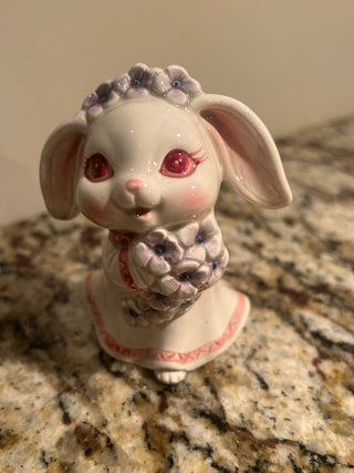 Vintage Spring Bunny with Purple Flowers    MTS