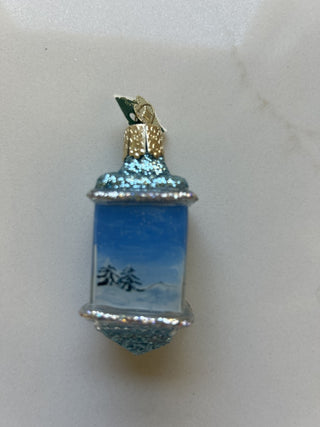 Old World Christmas RETIRED Snowman Glass Ice Cube Ornament, Inside Art Ornament-RSV|124715