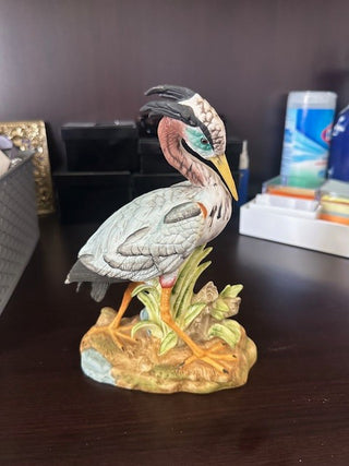 VINTAGE PORCELAIN GREAT BLUE HERON WATER BIRD|72487
