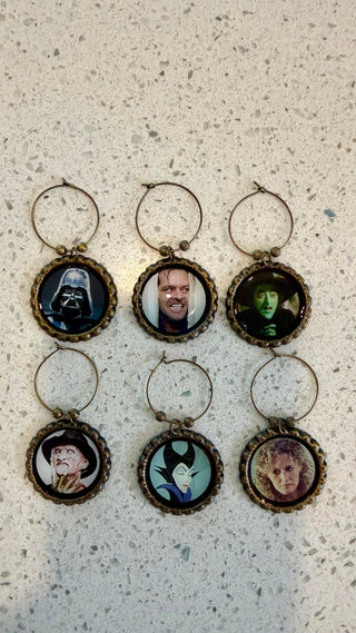 Set of 6 Movie Villain Wineglass Charms NY60 RCD|126540