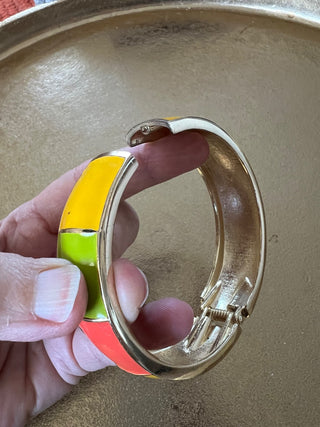Multicolor block hinge bracelet|54119