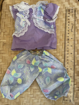 Vtg Lilac Blue Top & Pants Doll Outfit MTS
