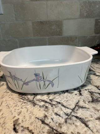 Vintage CorningWare Shadow Iris 2 Liter Casserole Dish RCD|120392