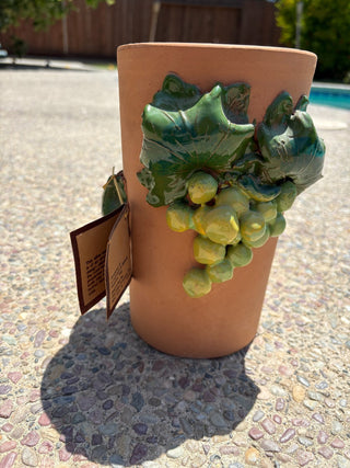 Terra Cotta Wine Cooler Green Grapes NWT MTS