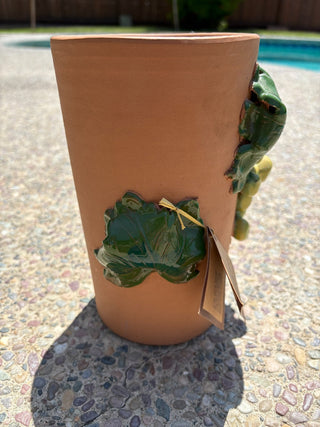 Terra Cotta Wine Cooler Green Grapes NWT MTS