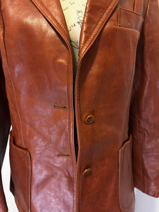 Vtg. Alder Brown Western Style Leather Jacket-RSV