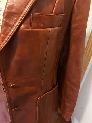 Vtg. Alder Brown Western Style Leather Jacket-RSV