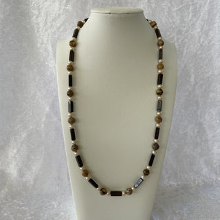 beaded necklace, brown jasper RSV