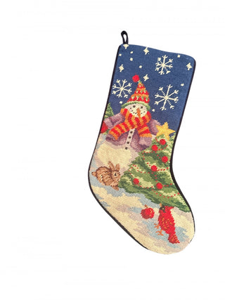 Snowman Snowflake Tree Bunny Cardinal Needlepoint Stocking #62 VV MTS|138509
