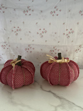 Red Fabric Stuffed Pumpkin Decor - RSV|107729