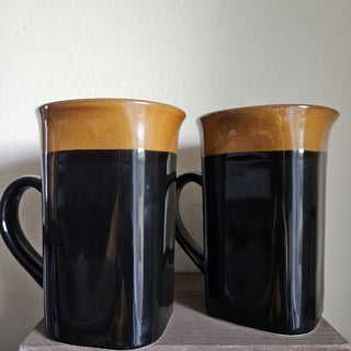 Royal Norfolk - Black/Brown Square Tall Mugs (Set of 2) (BRI) - MTS|116914