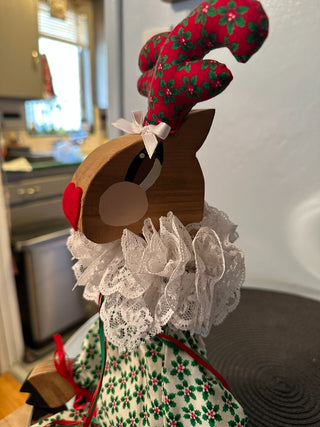 Reindeer Green Sitter Wood Handmade MTS|86638