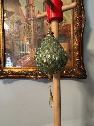 Ornament Green Jewel Pear Glass MTS|86659