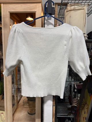 Celebrity Pink cream short sleeve sweater top RSV|82872