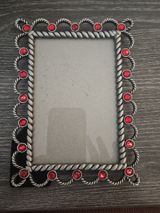 MTS-RM926-Silver and Red Gemstone