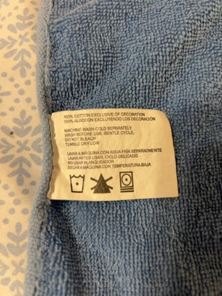 Trim A Home KMart Tea Towel Blue Kitten In Christmas Stocking