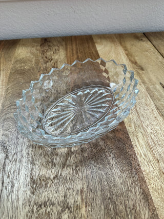 Fostoria Crystal Diamond Cut Saw Tooth Bowl MTS|96035