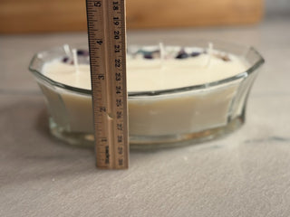 HANDMADE UPCYCLED CANDLE GLASS W/STONES SCENT DAY AT THE SPA|107295